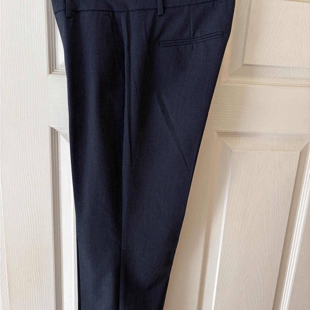 ANN TAYLOR FACTORY | Signature Straight Fit Trousers size 2, dark blue pattern